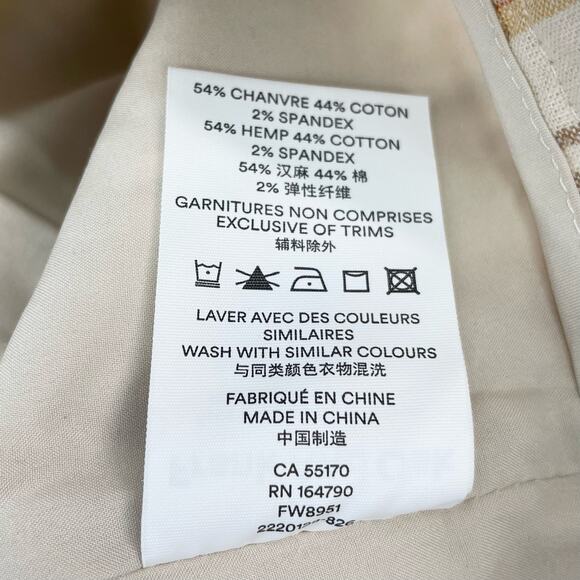 NWT FRANK & OAK Striped Amelia Hemp Blend Short Sz 2 - Picture 4 of 5